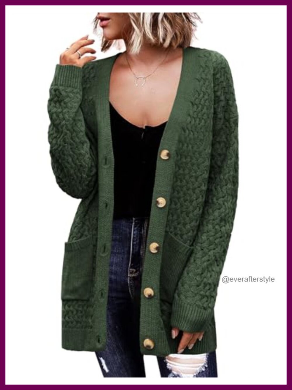 Zeagoo Women's Long Sleeve Button Down Cardigan Sweater with Pockets
